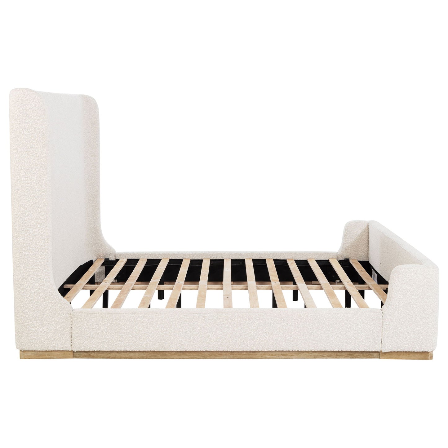 Kensington - Eastern King Sleigh Bed With Tall Wingback Headboard - Cream