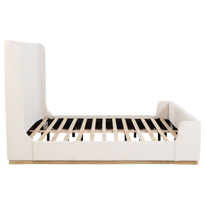 Kensington - Eastern King Sleigh Bed With Tall Wingback Headboard - Cream