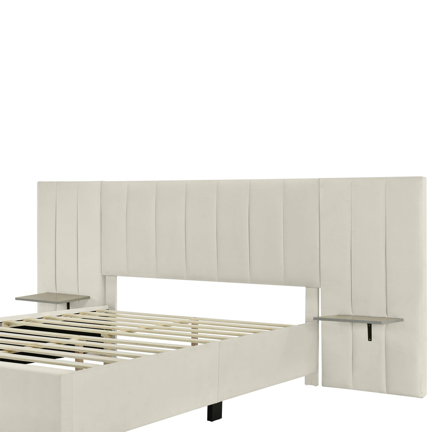 Upholstered Platform Bed With Big Headboard - The Sleep Loft - Online Mattress Showroom NYC