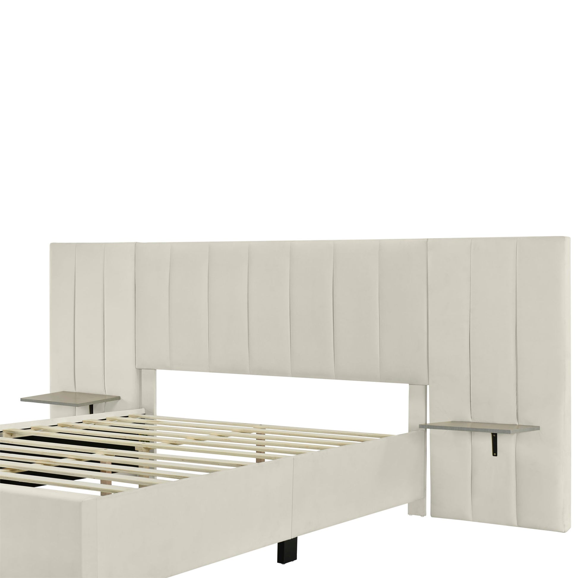 Upholstered Platform Bed With Big Headboard - The Sleep Loft - Online Mattress Showroom NYC