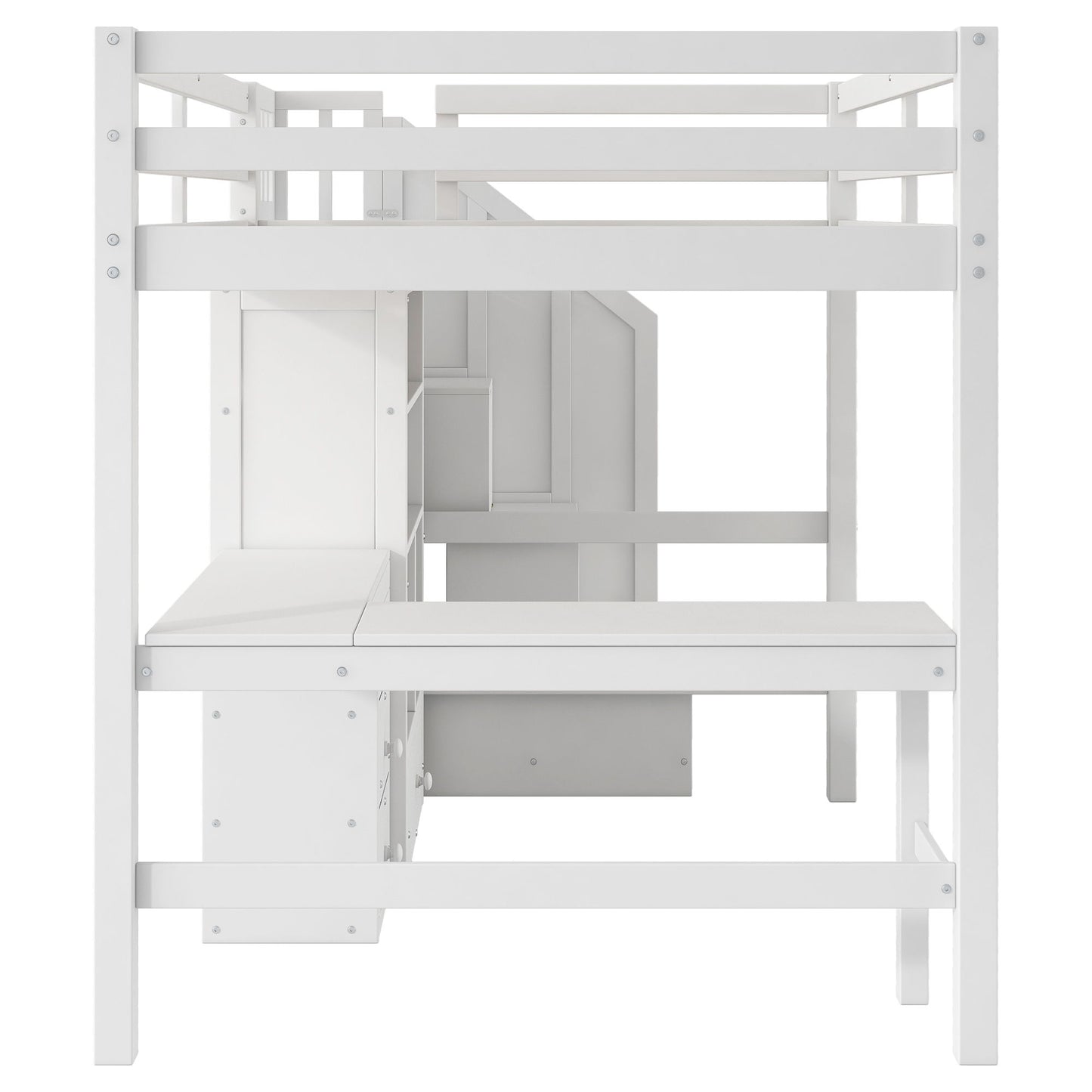 Loft Bed & L Shaped Desk, Drawers, Cabinet, And Storage Staircase - The Sleep Loft - Online Mattress Showroom NYC