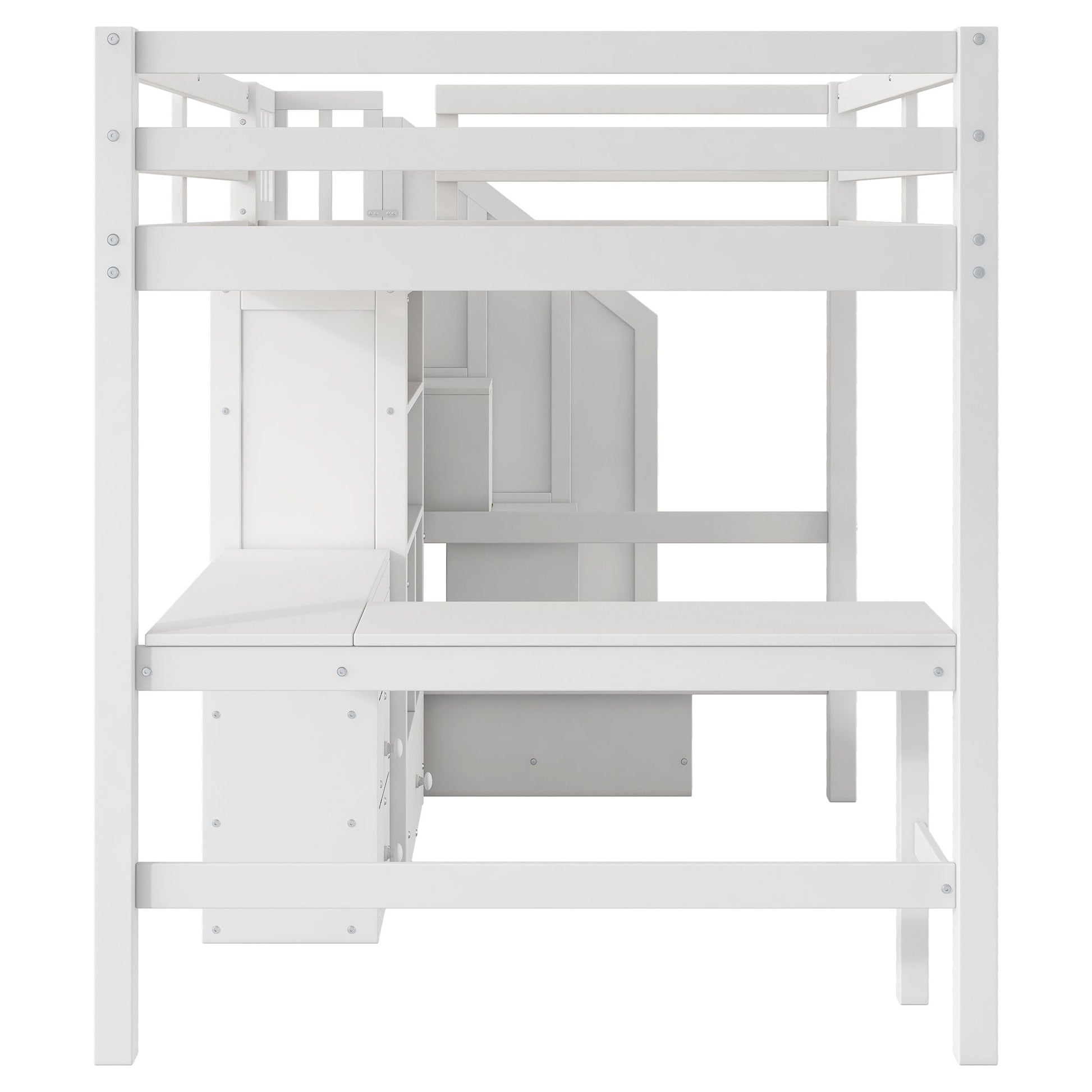 Loft Bed & L Shaped Desk, Drawers, Cabinet, And Storage Staircase - The Sleep Loft - Online Mattress Showroom NYC