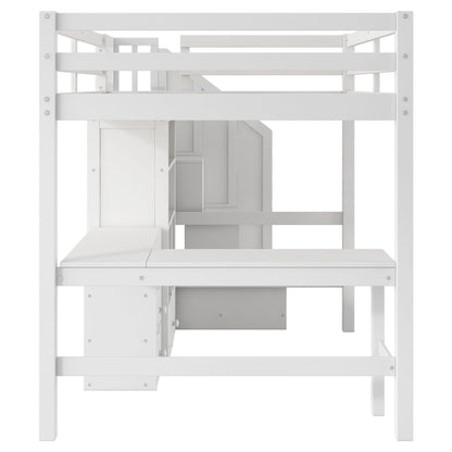 Loft Bed & L Shaped Desk, Drawers, Cabinet, And Storage Staircase - The Sleep Loft - Online Mattress Showroom NYC
