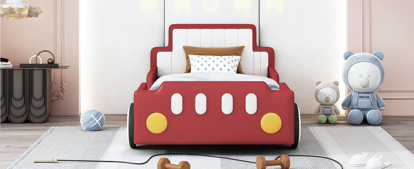 Race Car Shaped Platform Bed With Wheels - The Sleep Loft - Online Mattress Showroom NYC