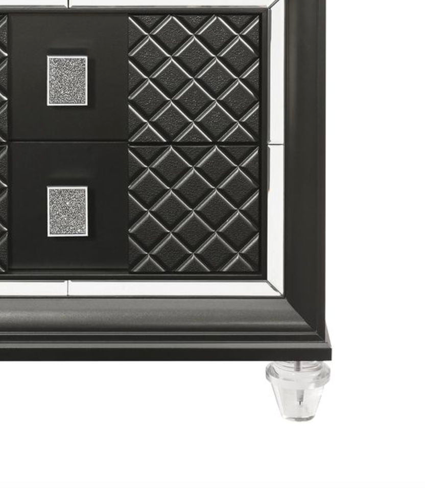 Sawyer - Metallic Nightstand - Gray - The Sleep Loft - Online Mattress Showroom NYC