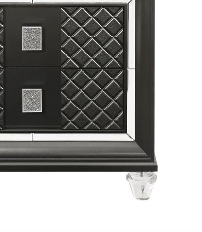 Sawyer - Metallic Nightstand - Gray - The Sleep Loft - Online Mattress Showroom NYC