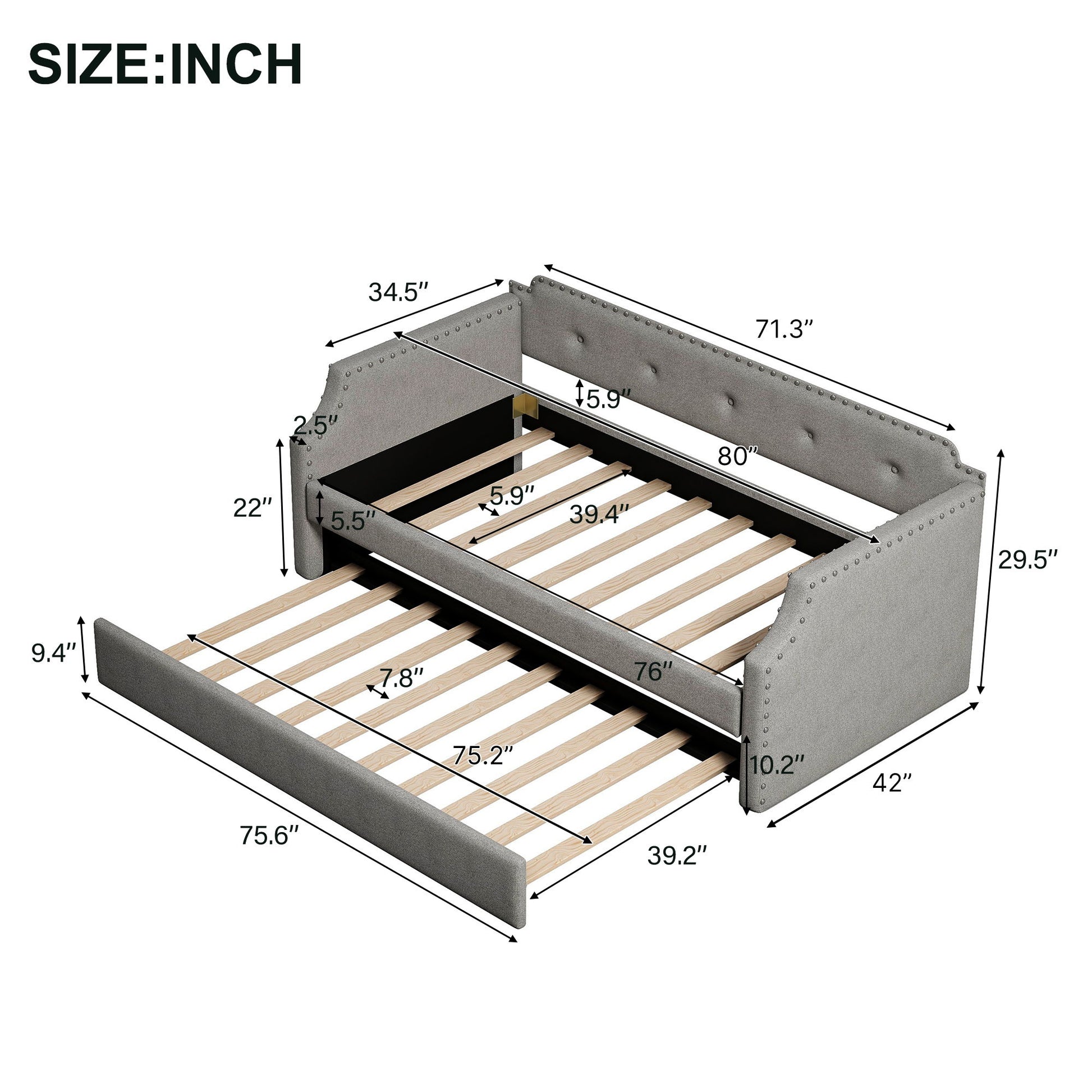 Upholstered Daybed With Trundle - The Sleep Loft - Online Mattress Showroom NYC