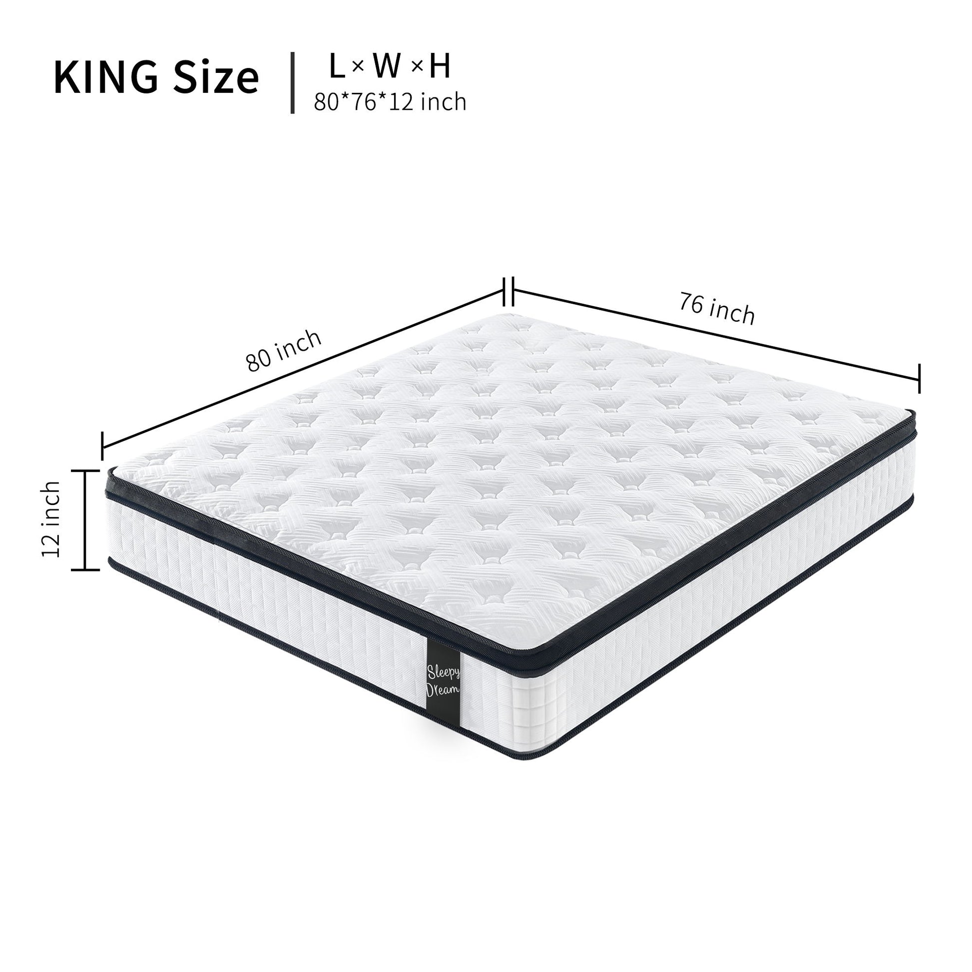 12" Hybrid Mattress Individual Pocket Spring, 7 Zoned Memory Foam - The Sleep Loft - Online Mattress Showroom NYC