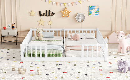 Double Floor Bed With Fence, Guardrails, Without Door - The Sleep Loft - Online Mattress Showroom NYC