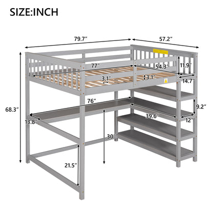 Loft Bed With Storage Shelves And Under Bed Desk - The Sleep Loft - Online Mattress Showroom NYC