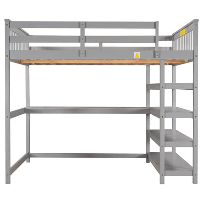 Loft Bed With Storage Shelves And Under Bed Desk - The Sleep Loft - Online Mattress Showroom NYC