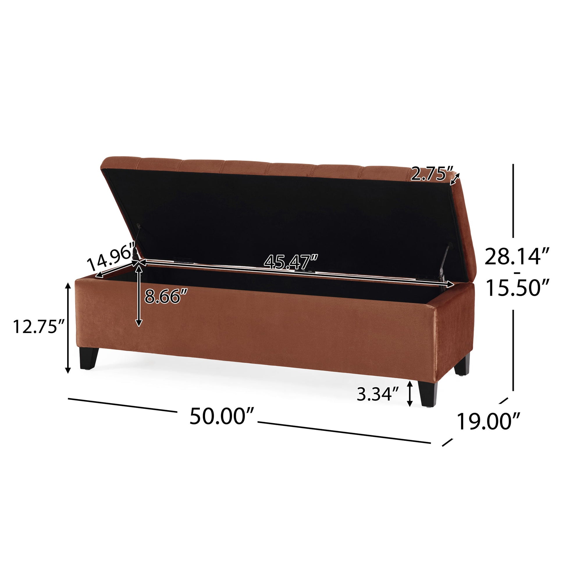 Wendover - Elegant Tufted Storage Bench With Lift-Up Top And Birch Wood Legs - The Sleep Loft - Online Mattress Showroom NYC