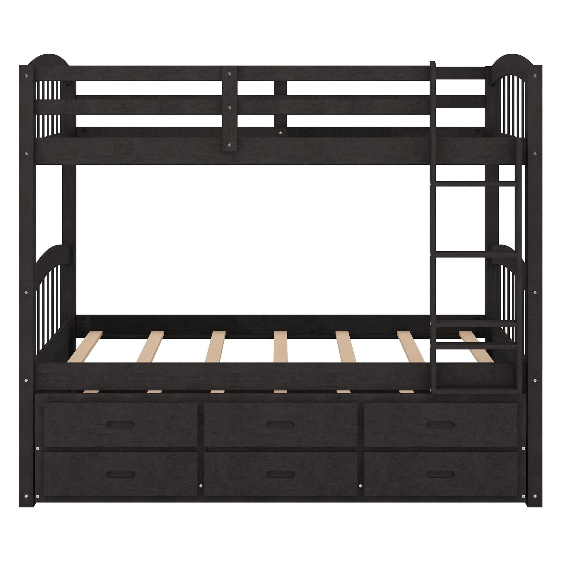 Bunk Bed With Trundle And Drawers, Arched Headboard And Footboard - The Sleep Loft - Online Mattress Showroom NYC