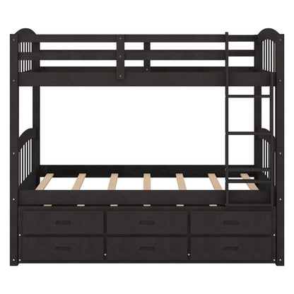 Bunk Bed With Trundle And Drawers, Arched Headboard And Footboard - The Sleep Loft - Online Mattress Showroom NYC