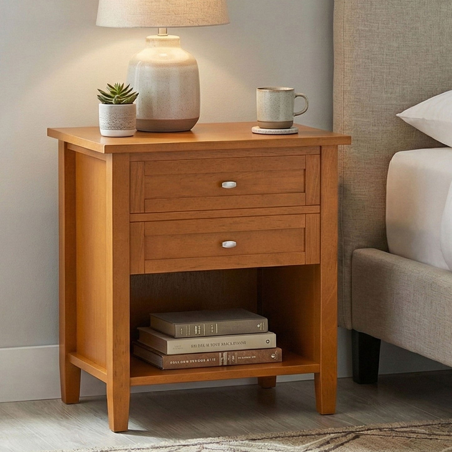 Warm Shaker - Bedside Table - The Sleep Loft - Online Mattress Showroom NYC
