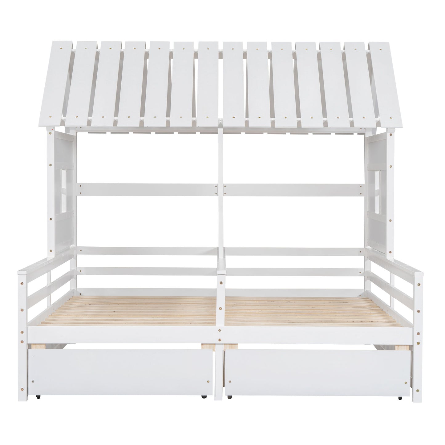 House Platform Beds With 2 Drawers, Side By Side Design - The Sleep Loft - Online Mattress Showroom NYC