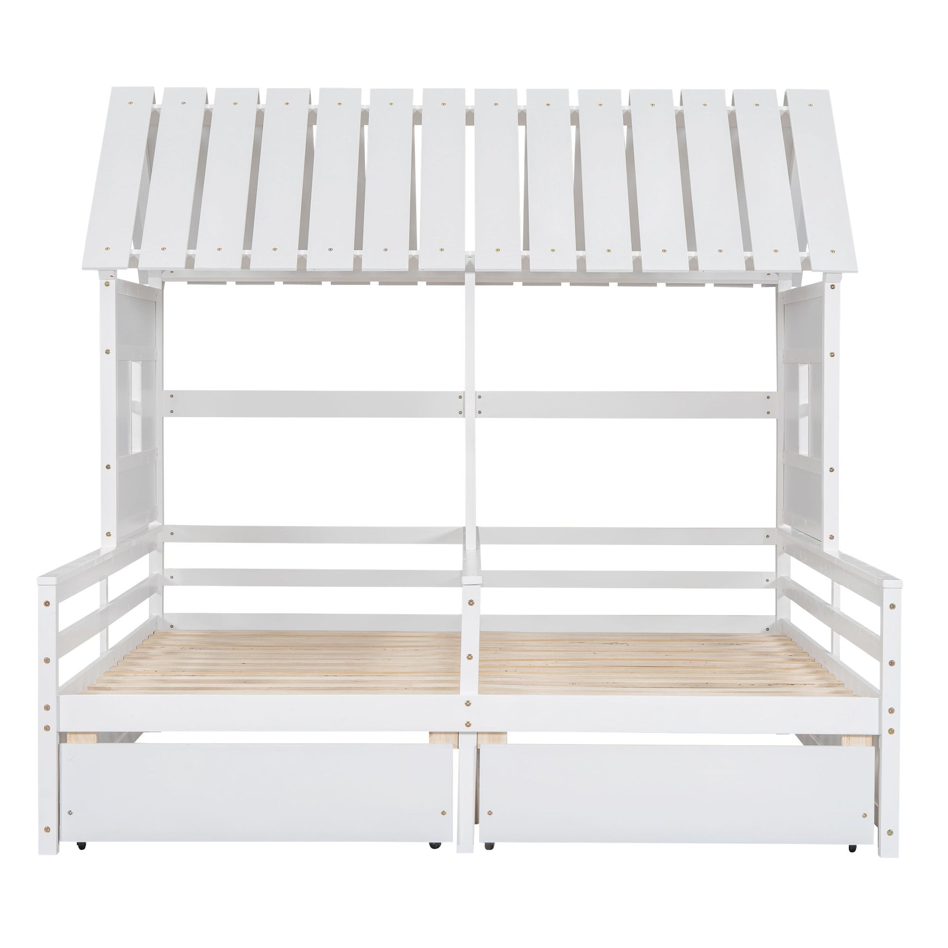 House Platform Beds With 2 Drawers, Side By Side Design - The Sleep Loft - Online Mattress Showroom NYC