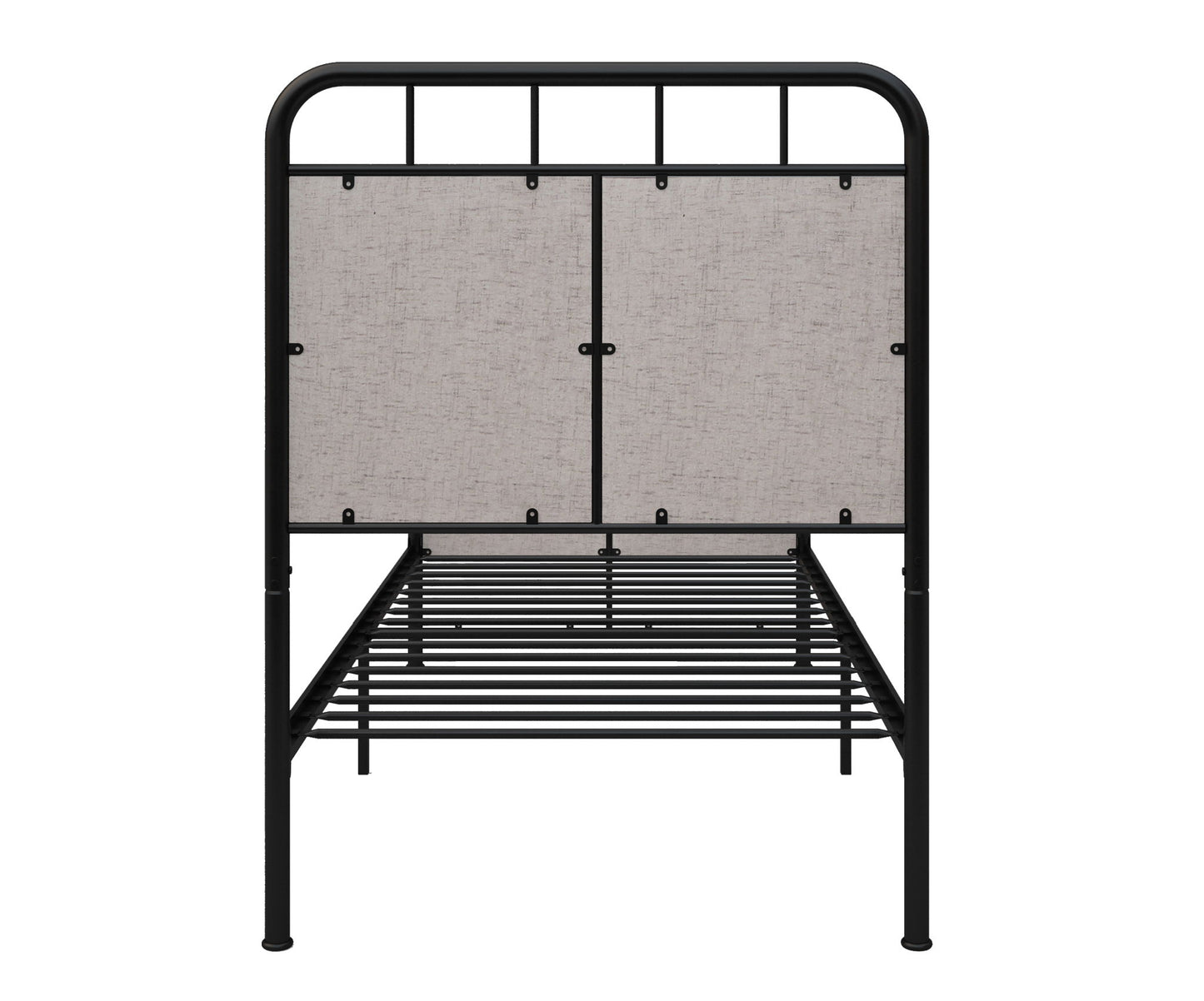Twin Size Linen Upholstered Platform Metal Bed Frame With Fabric Headboard And Footboard - Brown - The Sleep Loft - Online Mattress Showroom NYC