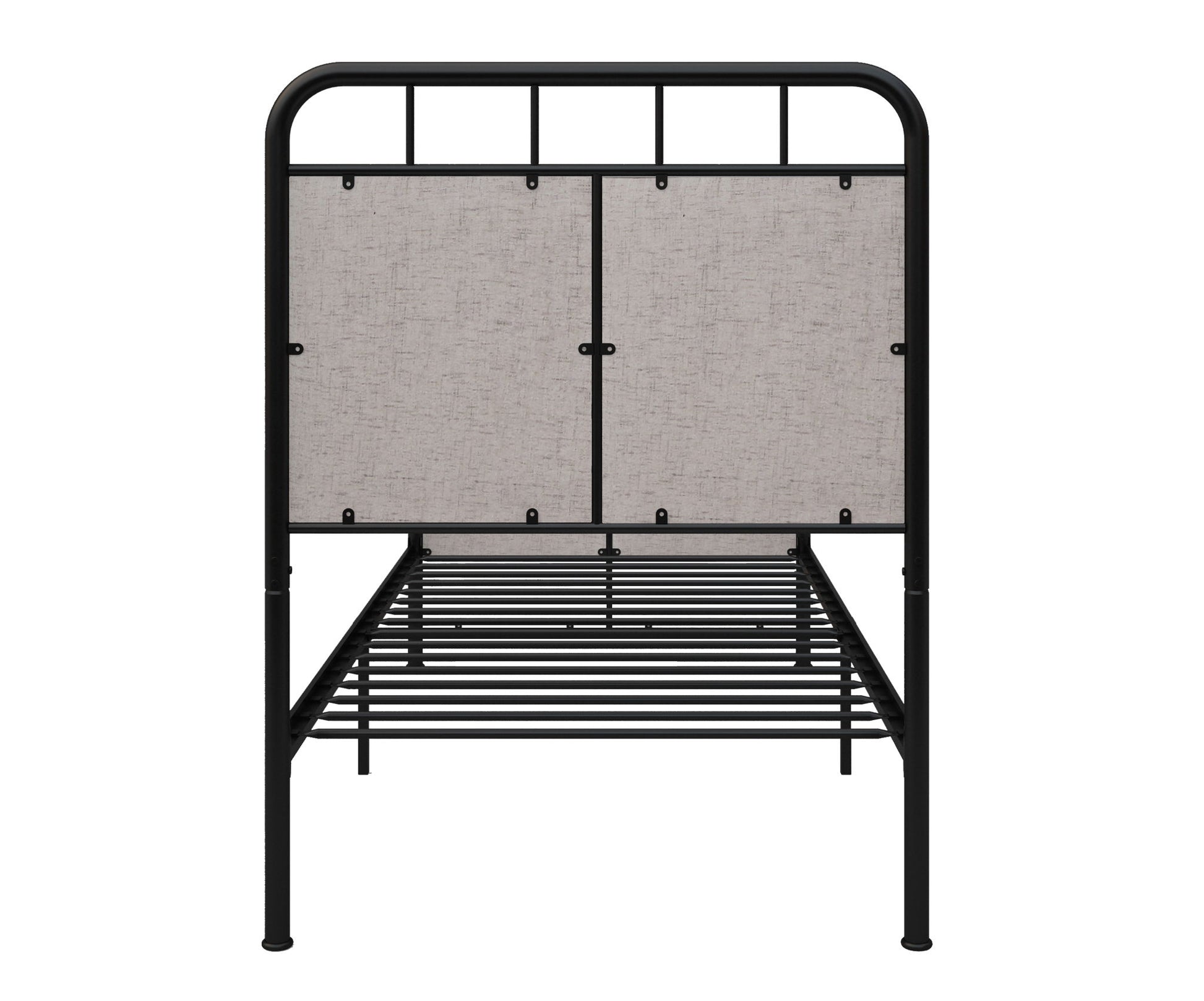 Twin Size Linen Upholstered Platform Metal Bed Frame With Fabric Headboard And Footboard - Brown - The Sleep Loft - Online Mattress Showroom NYC