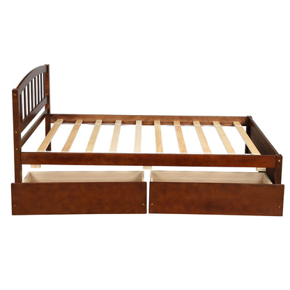 Platform Storage Bed Wood Bed Frame With Two Drawers And Headboard - The Sleep Loft - Online Mattress Showroom NYC