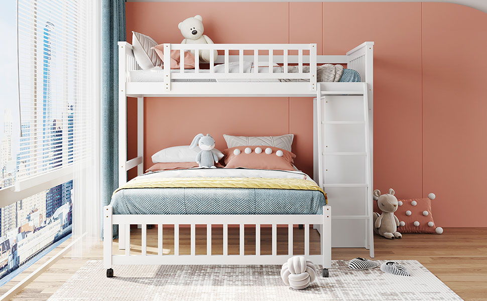 Bunk Bed With 6 Drawers And Flexible Shelves, Bottom Bed With Wheels - The Sleep Loft - Online Mattress Showroom NYC