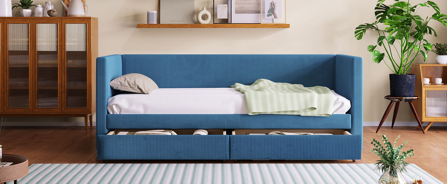 Daybed With Two Drawers And Wood Slat - The Sleep Loft - Online Mattress Showroom NYC