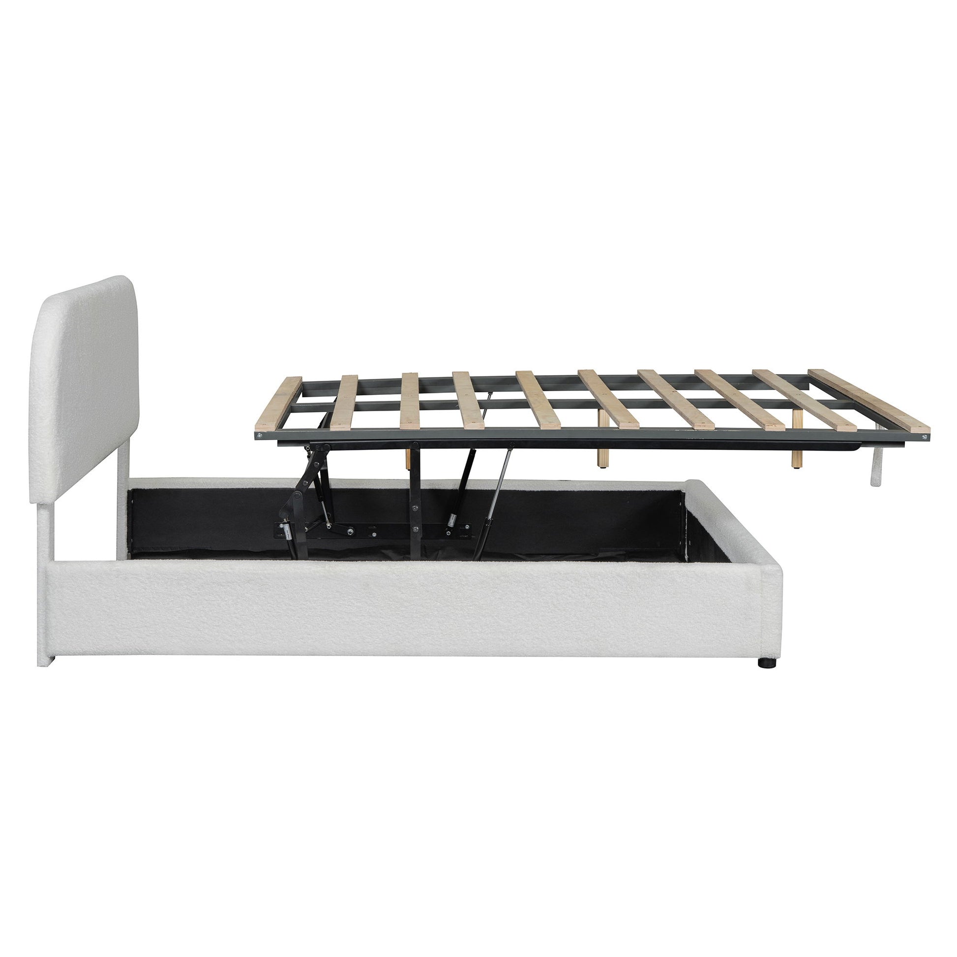 Upholstered Platform Bed With Hydraulic Storage System - The Sleep Loft - Online Mattress Showroom NYC