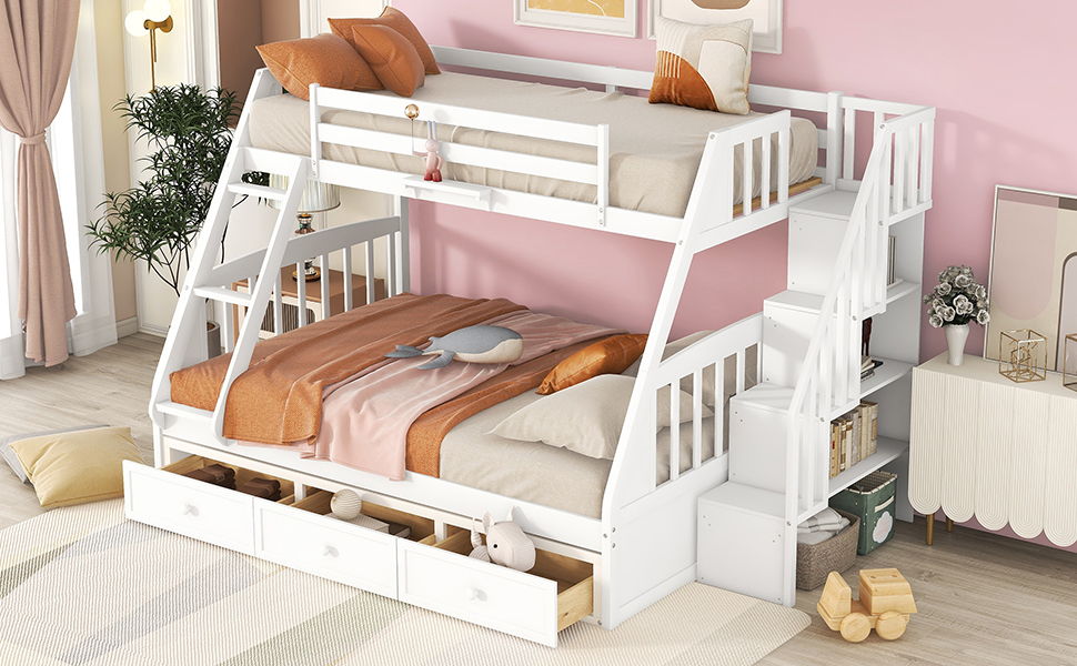 Bunk Bed With Drawers, Ladder And Storage Staircase - The Sleep Loft - Online Mattress Showroom NYC