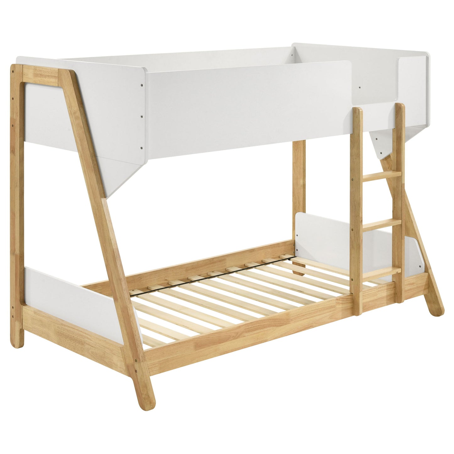 Fjord - Twin Over Twin Bunk Bed, Fits Standard Mattresses - White / Natural - The Sleep Loft - Online Mattress Showroom NYC