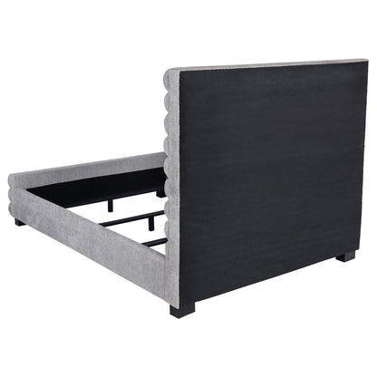 Queen Bed With Textured, And Tufted Headboard - Gray - The Sleep Loft - Online Mattress Showroom NYC