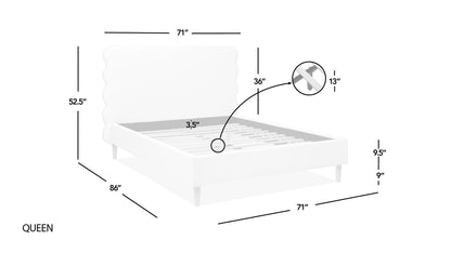 Stockholm - Modern Wavy Headboard Platform Bed - The Sleep Loft - Online Mattress Showroom NYC