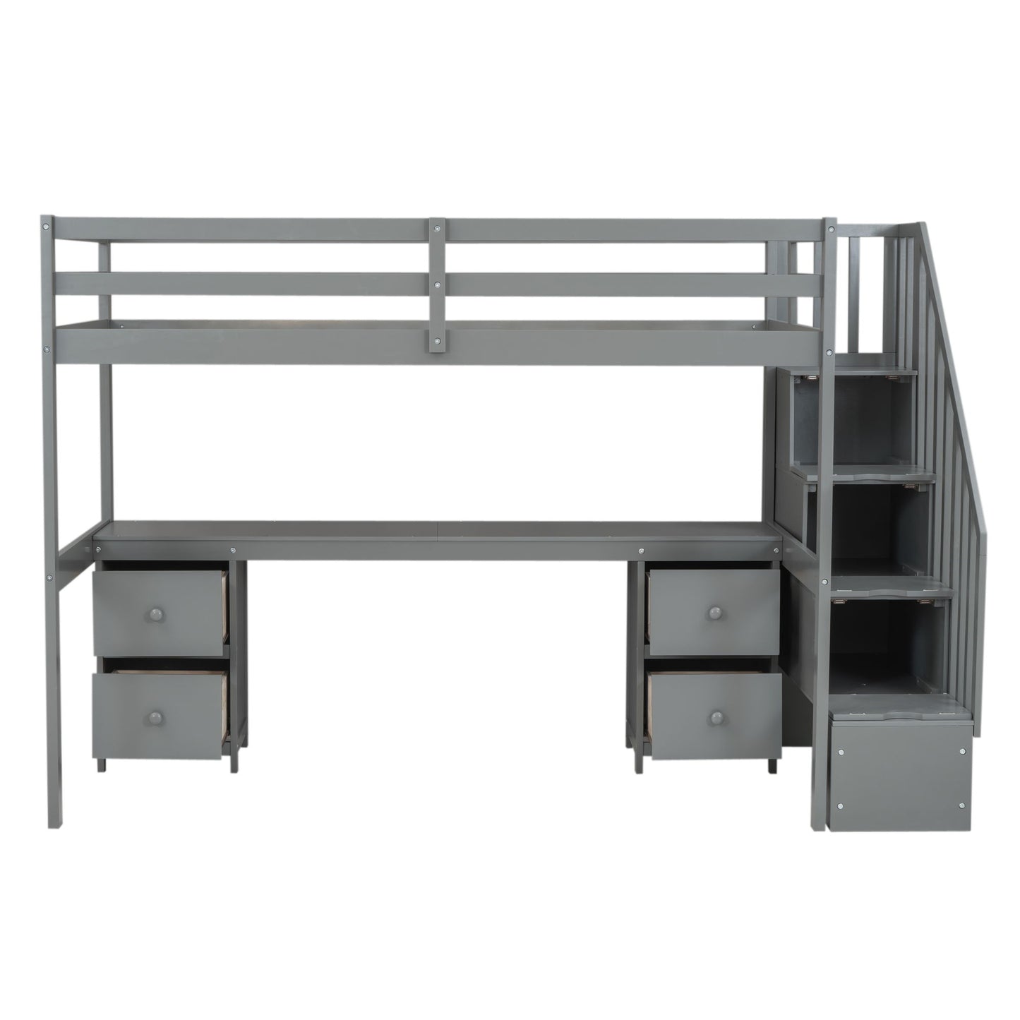 Loft Bed Frame With Built In Desk And Double Storage Drawers - The Sleep Loft - Online Mattress Showroom NYC