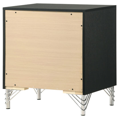 Malcolm - 2 Drawer Nightstand - Black - The Sleep Loft - Online Mattress Showroom NYC