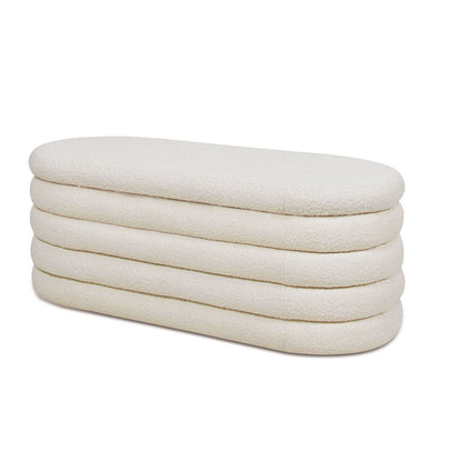 Fuji - Upholstered Oval Storage Bench - The Sleep Loft - Online Mattress Showroom NYC
