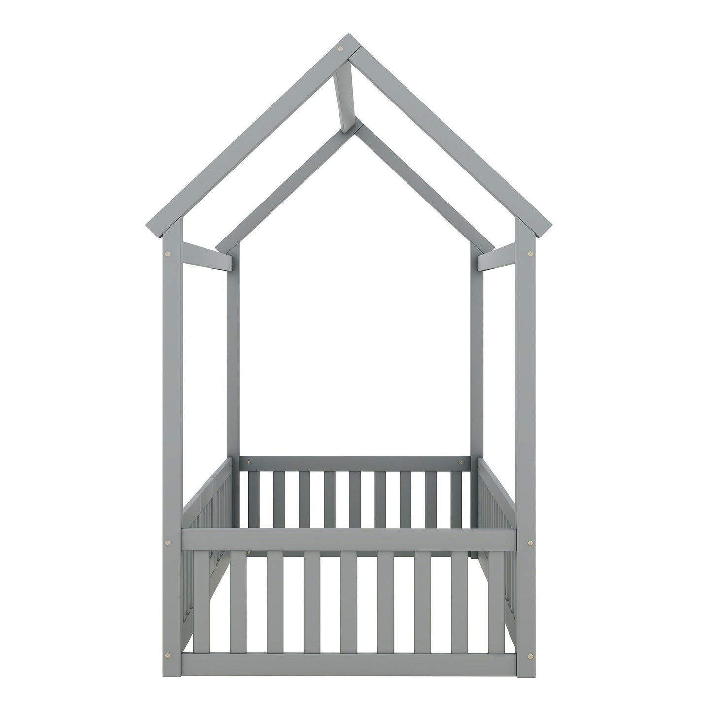 Wood House Bed With Fence And Door - The Sleep Loft - Online Mattress Showroom NYC