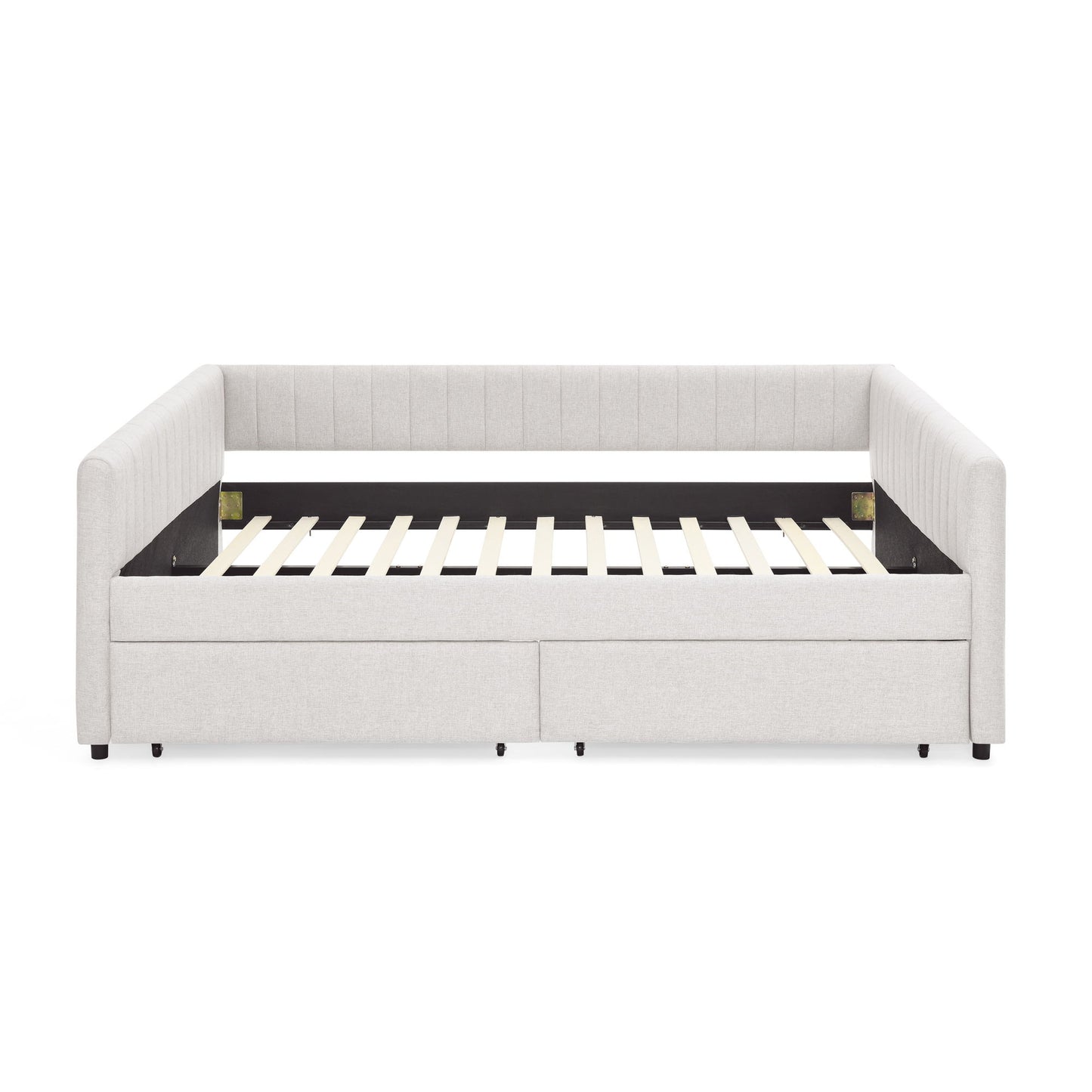Upholstered Queen Daybed With 2 Drawers - The Sleep Loft - Online Mattress Showroom NYC