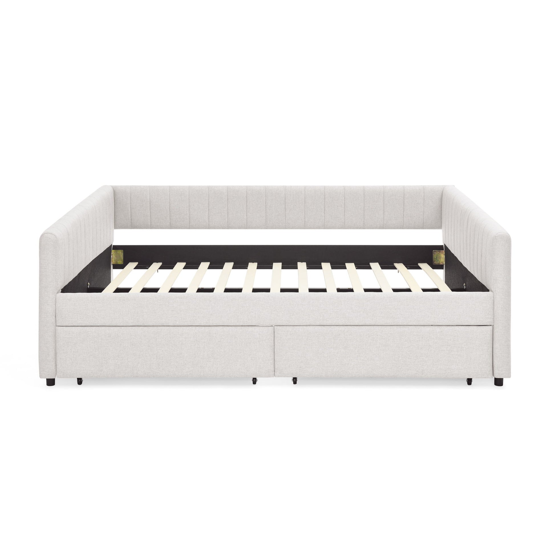 Upholstered Queen Daybed With 2 Drawers - The Sleep Loft - Online Mattress Showroom NYC