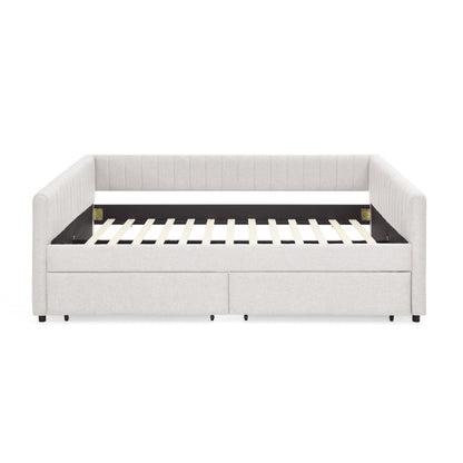 Upholstered Queen Daybed With 2 Drawers - The Sleep Loft - Online Mattress Showroom NYC