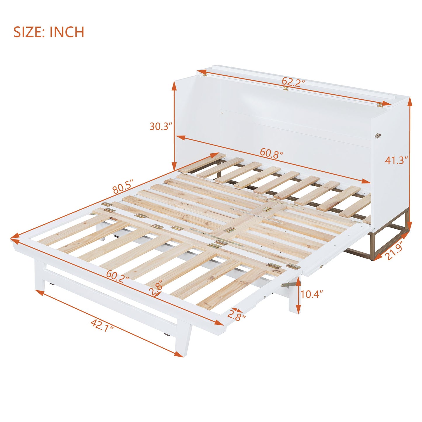 Murphy Bed With Frosted Glass Doors Design, Fake Drawers, Metal Legs - The Sleep Loft - Online Mattress Showroom NYC