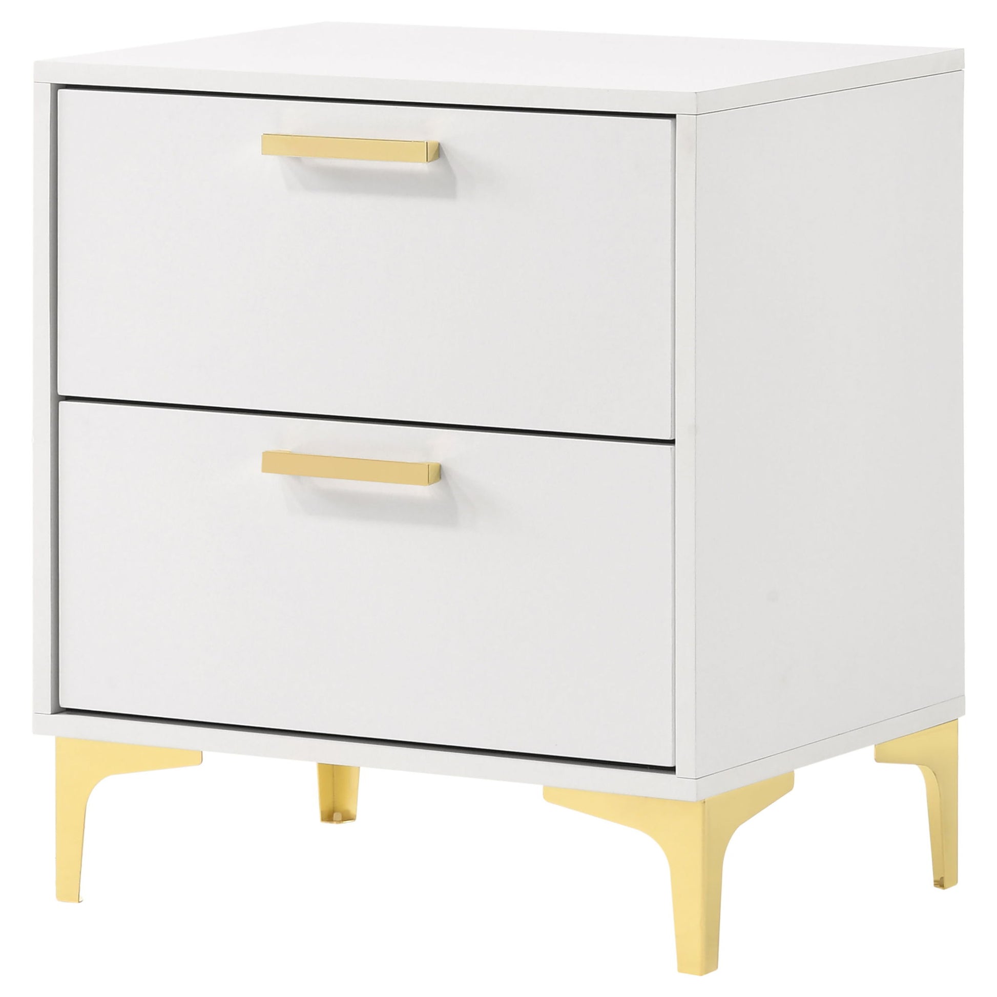 Karena - 2 Drawer Rectangular Nightstand - White - The Sleep Loft - Online Mattress Showroom NYC