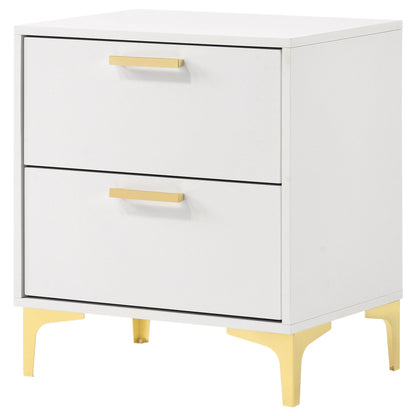 Karena - 2 Drawer Rectangular Nightstand - White - The Sleep Loft - Online Mattress Showroom NYC