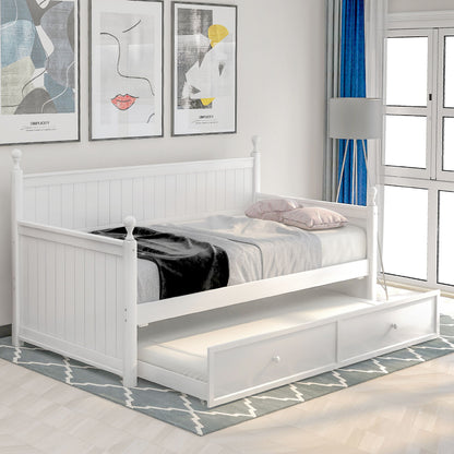 Twin Size Daybed & Twin Size Trundle - White - The Sleep Loft - Online Mattress Showroom NYC