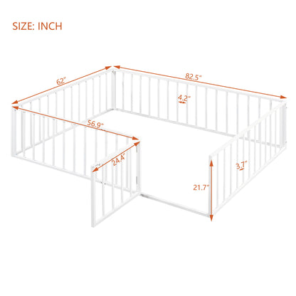 Metal Floor Bed Frame With Fence And Door - The Sleep Loft - Online Mattress Showroom NYC
