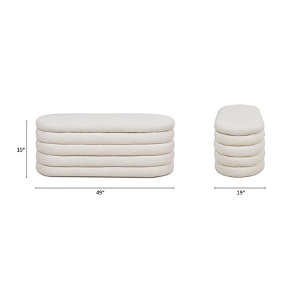 Fuji - Upholstered Oval Storage Bench - The Sleep Loft - Online Mattress Showroom NYC