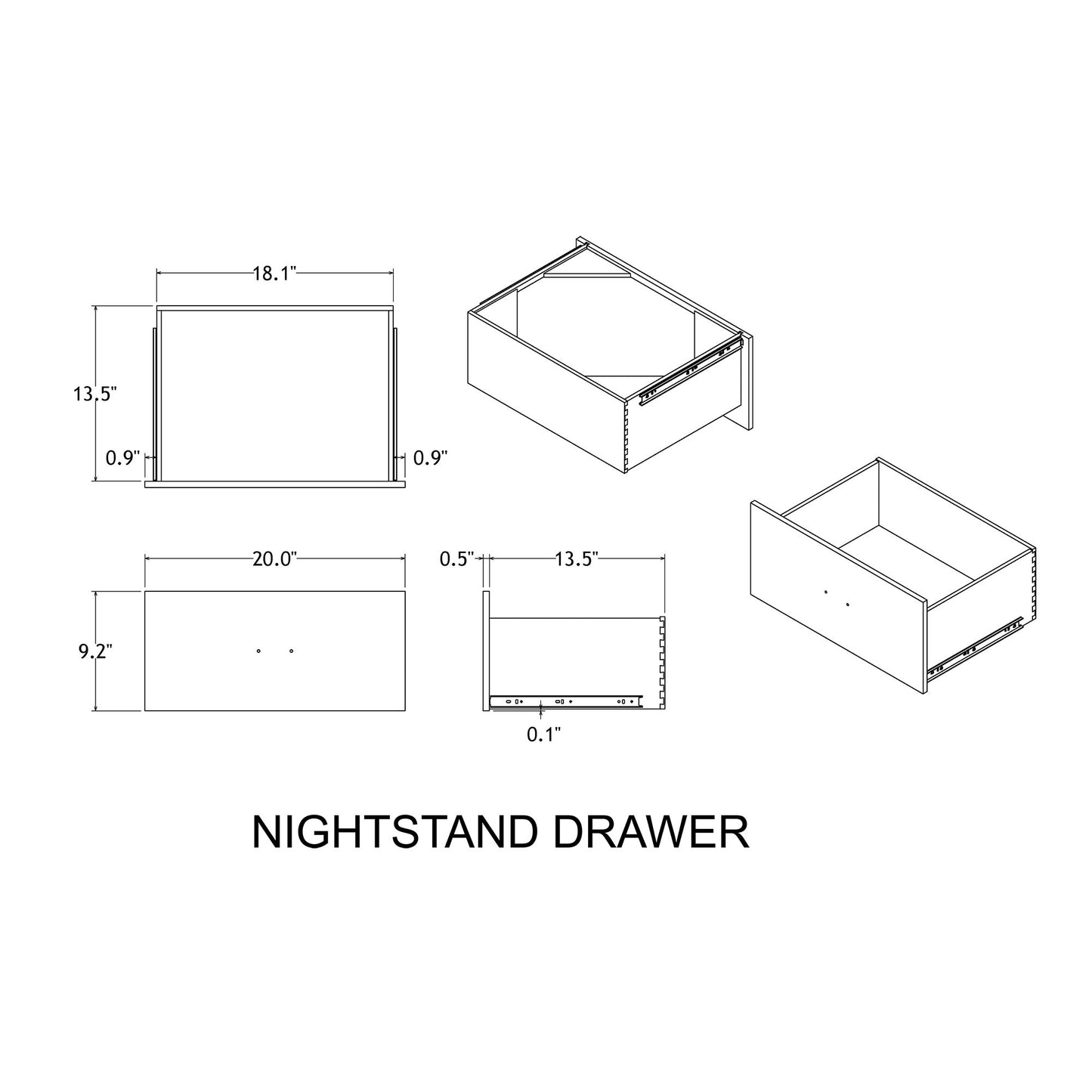 Augusta - Nightstand With Top, 2 Drawers, Block Feet - Beige Brown - The Sleep Loft - Online Mattress Showroom NYC