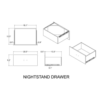 Augusta - Nightstand With Top, 2 Drawers, Block Feet - Beige Brown - The Sleep Loft - Online Mattress Showroom NYC