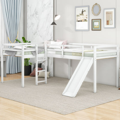 L Shaped Loft Bed With Ladder And Slide - The Sleep Loft - Online Mattress Showroom NYC