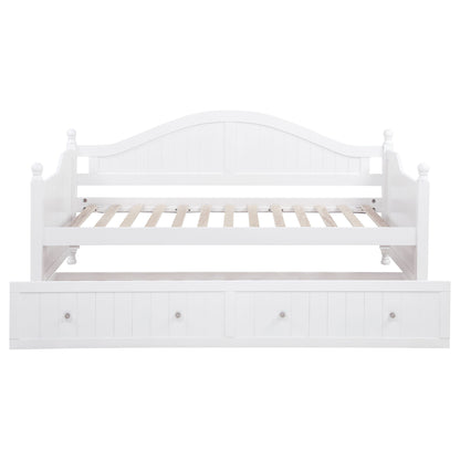 Twin Daybed With Trundle Storage Bed - White - The Sleep Loft - Online Mattress Showroom NYC