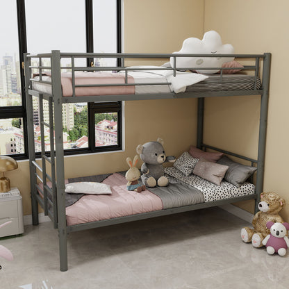 Metal Bunk Bed For Kids, Convertible Bedframe With Ladders & Guardrail - The Sleep Loft - Online Mattress Showroom NYC