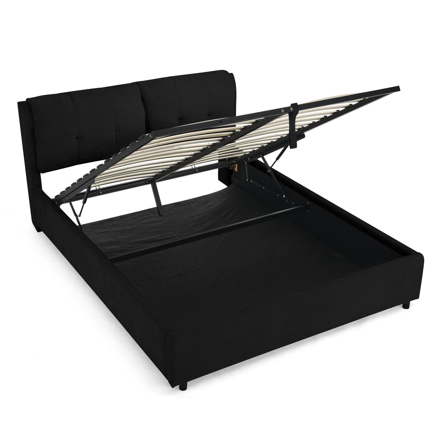 Storage Upholstered Hydraulic Platform Bed With Integrated Headboard - The Sleep Loft - Online Mattress Showroom NYC